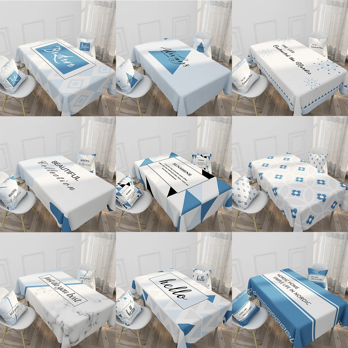 

Zerolife Geometric Tablecloth Waterproof Oil-proof TeaTables Cover Dinning Table Decorations Party Christmas Kitchen Ornaments