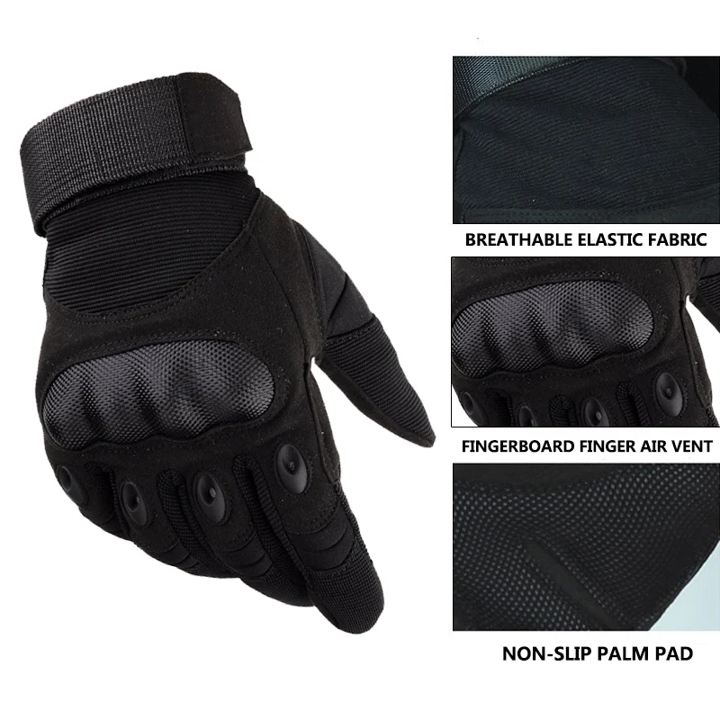 

Motorcycle Gloves Artificial Leather Hard Knuckle Touchscreen Full Finger Protective Gear Racing Moto Motocross Pitbike Sport