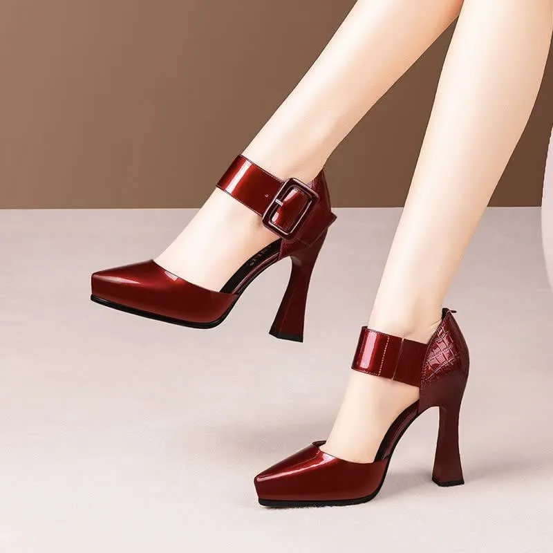 

2021 женские босоножки модные босоножки на высоком каблуке для женская летняя обувь на каждый день на квадратном каблуке Zapatos Mujer Большие разм...