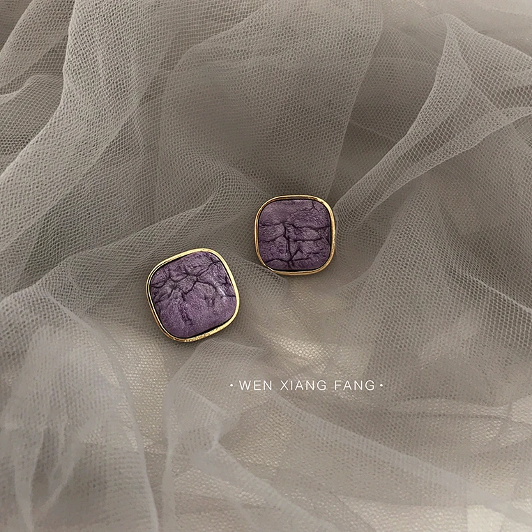 Элегантные ботильоны в стиле ретро на квадратном трещины фиолетовый корейские