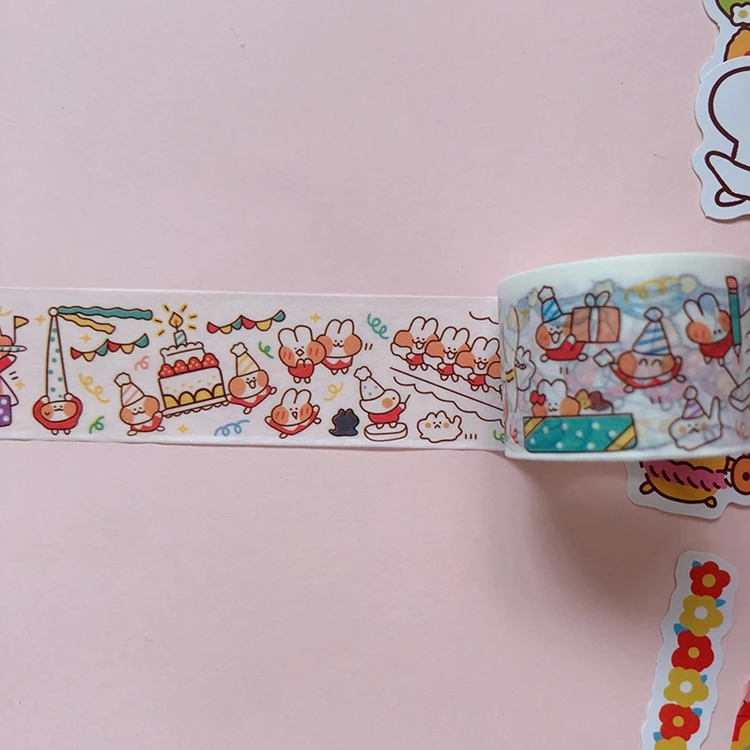 Kawaii хлеб кролик маскирующая васи лента Корейская Милая декоративная клейкая лента для дневника DIY Скрапбукинг наклейка школьные канцелярские принадлежности