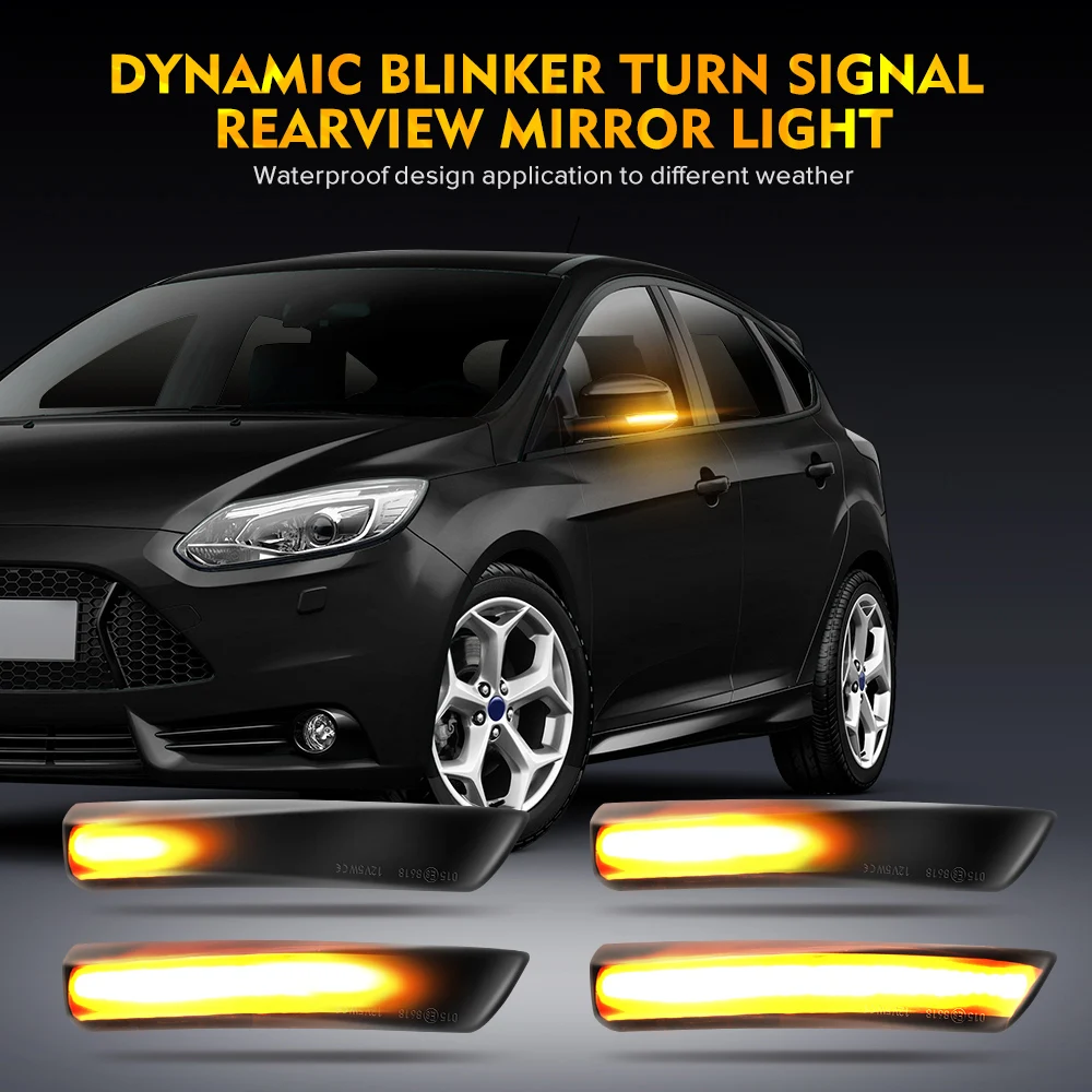 

Fit For Ford Focus 2 MK2 Focus 3 MK3 3.5 Mondeo MK4 LED Dynamic Turn Signal Light Side Mirror Indicator Sequential Blinker Lamp