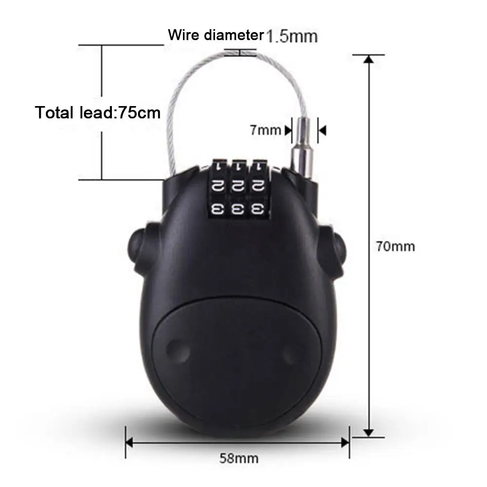 

Telescopic Wire Rope Steel Cable Code Lock Anti-theft Safety Lock Bicycle Suitcase Luggage Lock Motorcycle Helmet Password Lock