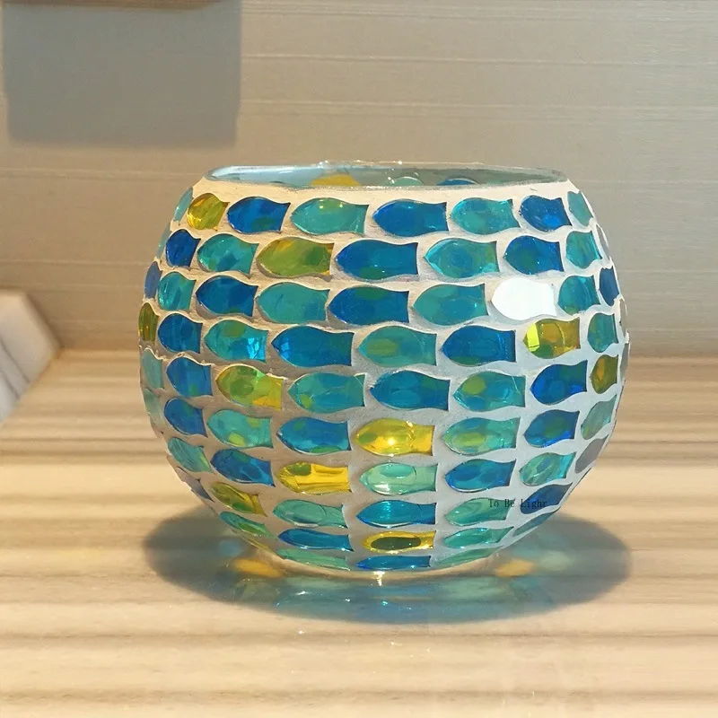 

Mosaic Glass Tealight Candle Holders Handmade Bowl Votive Candle Holders for Table Decor,Wedding,Restaurant,Party,Centerpiece