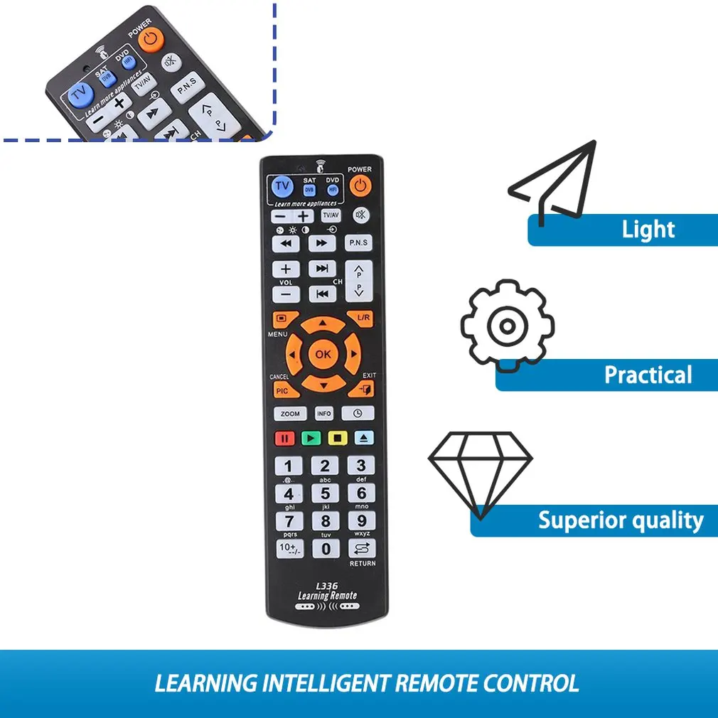 universal smart remote control controller with learning function for tv cbl dvd sat for chunghop l336 free global shipping