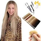MRSHAIR кератиновые волосы для наращивания с U-образным кончиком, человеческие волосы, наращивание волос сделай сам с инструментами, предварительно скрепленные прямые волосы без повреждений 16, 20, 24 дюйма, 1 шт.