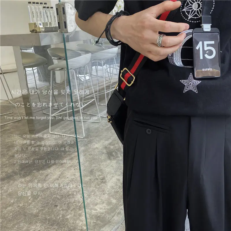

2020 Men's Fashion Casual Pants Business Design Cotton Formal Loose Suit Pants Black/pink Color Trousers Plus Size M-2XL