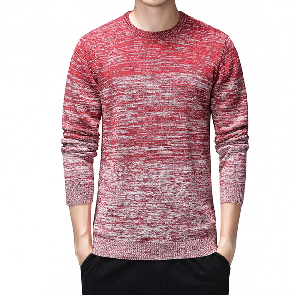 Зимняя мужская одежда пуловер свитер повседневный полосатый и хлопок длинный