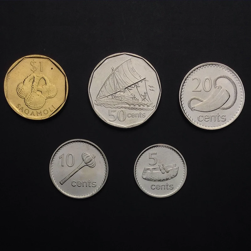 

Fiji Coin Full Set 5 Pcs Genuine Original Coins 100% Real Issuing Collection Coins Unc