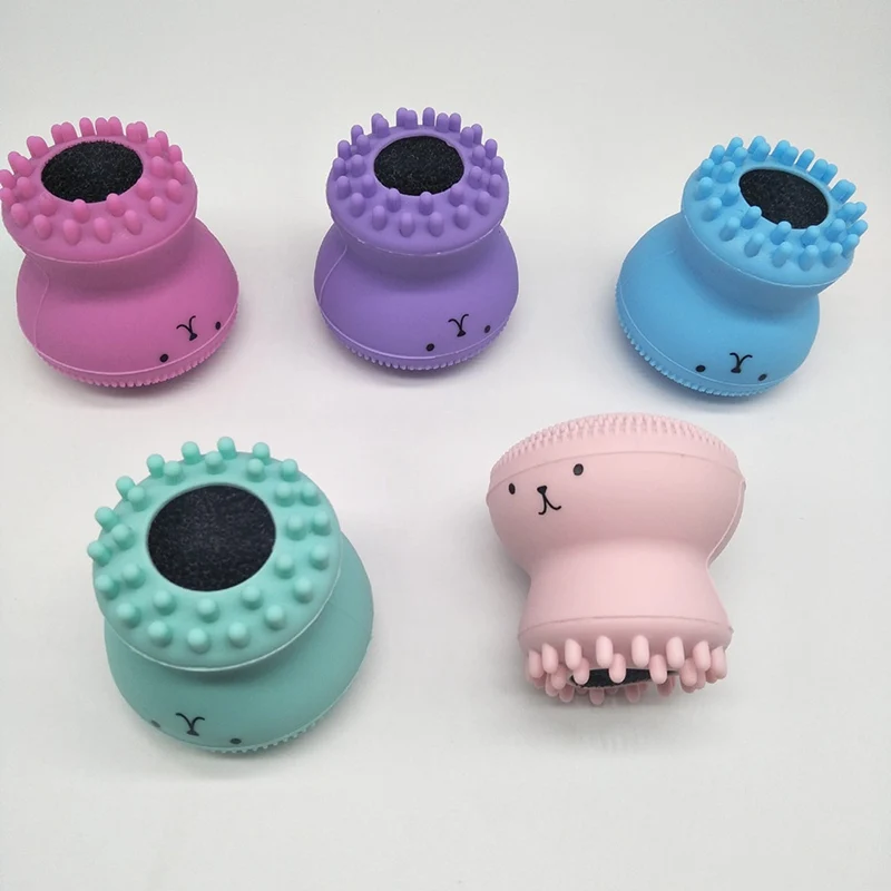 

Brush Facial Puff Massage Exfoliating Silicone Face Wash Tool Beauty Tool Cute Jellyfish Facial Cleansing Face Cleaning Brush