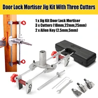 new 8 pcs mortice door fitting jig lock mortiser key jig1 with 3 cutters case tool maintenance set