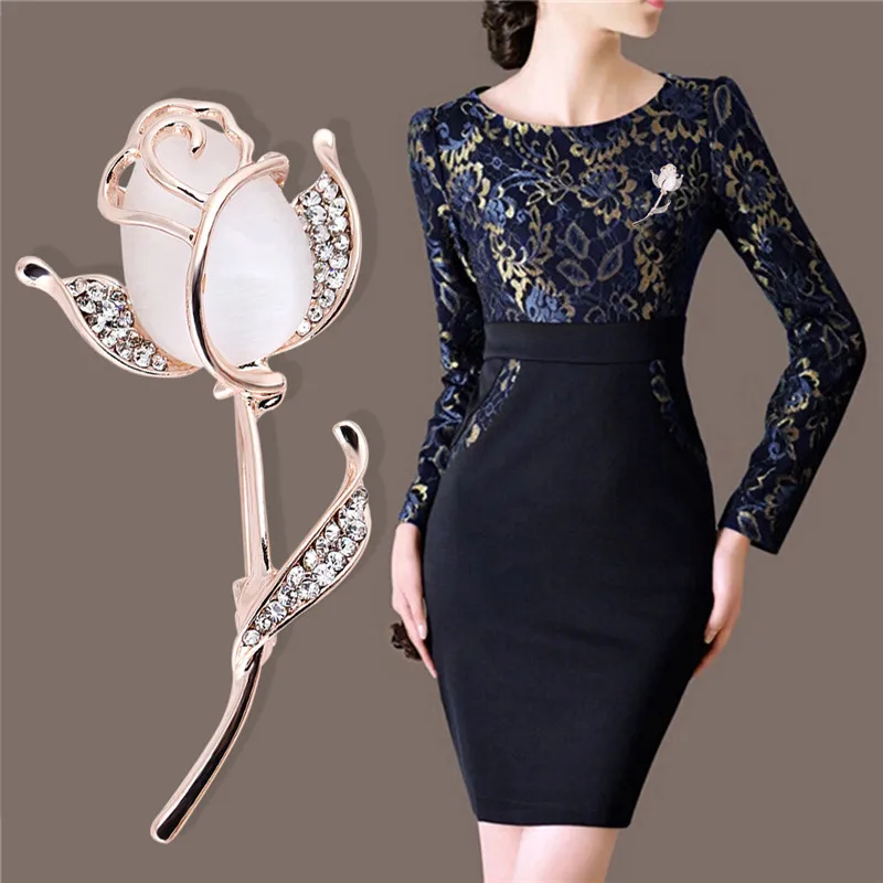 Опаловые броши в виде цветов форме шарфа подарочные булавки модные деликатные