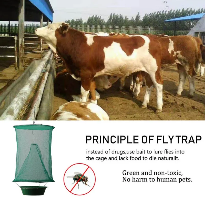 Складная подвесная зеленая ловушка для мух # сетка + горшок (без приманки) Лидер