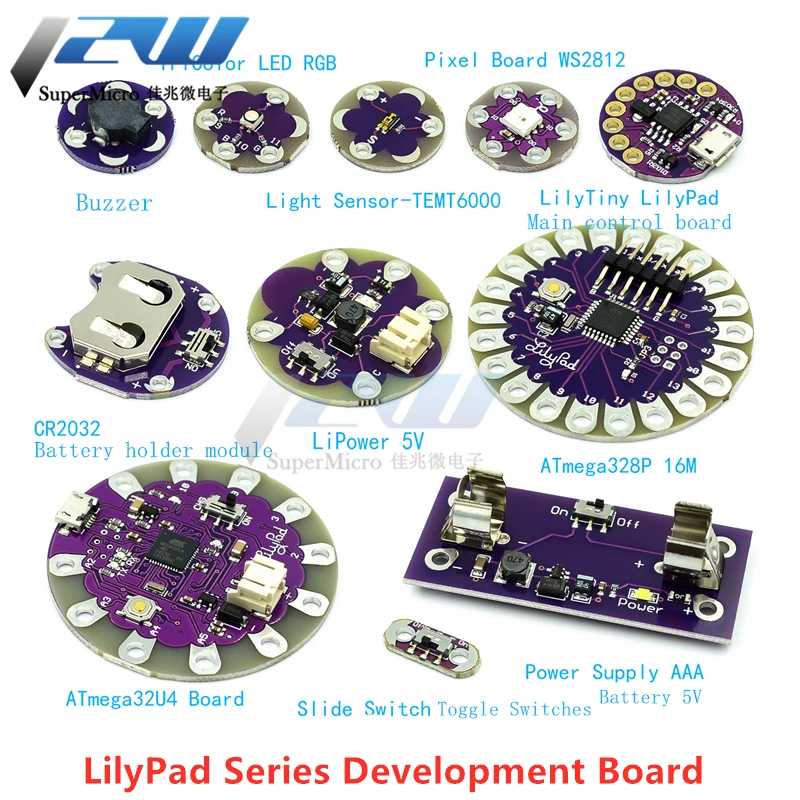 ATmega32U4 ATMEGA328P LilyPad 328 для Arduino DIY Набор Micro USB ATtiny85 LilyTiny формирователь материнской