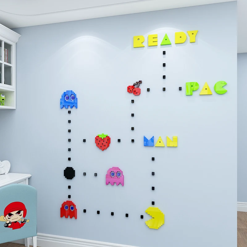 WS41 мультяшная Пиксельная игра настенное украшение картина для детского сада