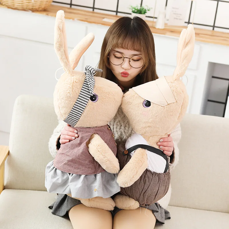 Candice guo plush toy stuffed doll cartoon animal rabbit lover cute bunny countryside style dress baby birthday gift present 1pc | Игрушки и