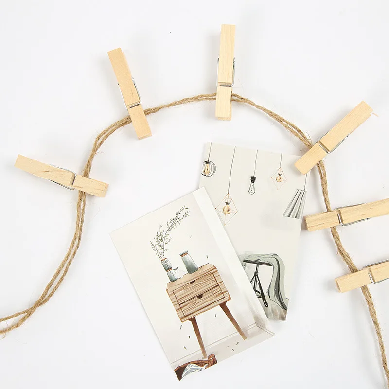 Модная куртка с надписью Mini Плетеный абажур из натурального дерева прищепки