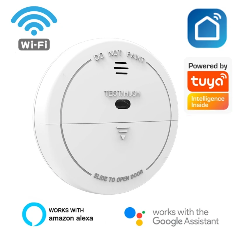 

Tuya Wifi Smoke Detector Fire Alarm Detector Independent Smoke Alarm Sensor Photoelectric Smoke Alarm for Home Office Security