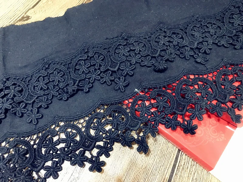 100% хлопок кружево 3 ярда вышитые ткани швейцарский вуаль аппликация кружева