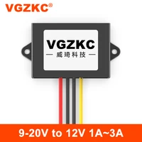 vgzkc high quality 9 20v to 12v 1a 2a 3a dc power converter 12v to 12v dc power module car converter