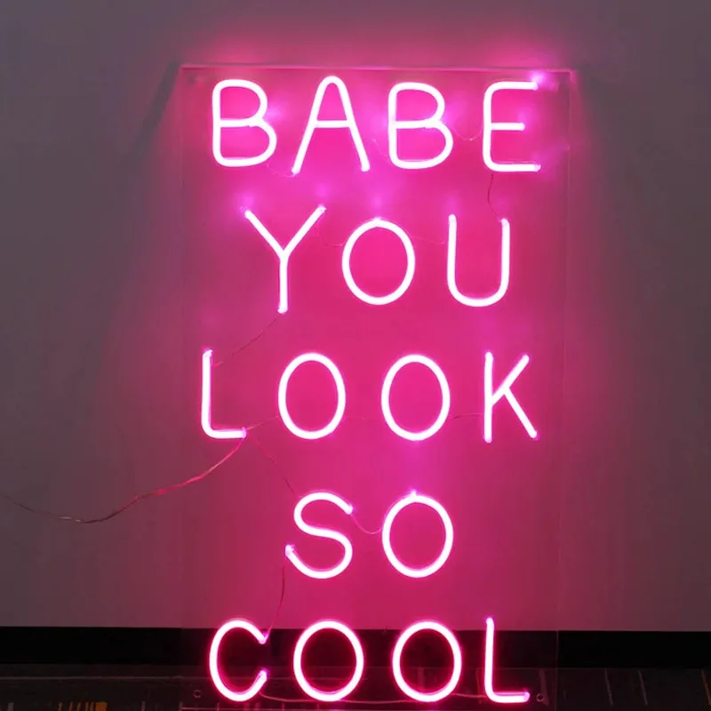 Неоновая вывеска с надписью Baby you look so cool неоновая на заказ светодиодный