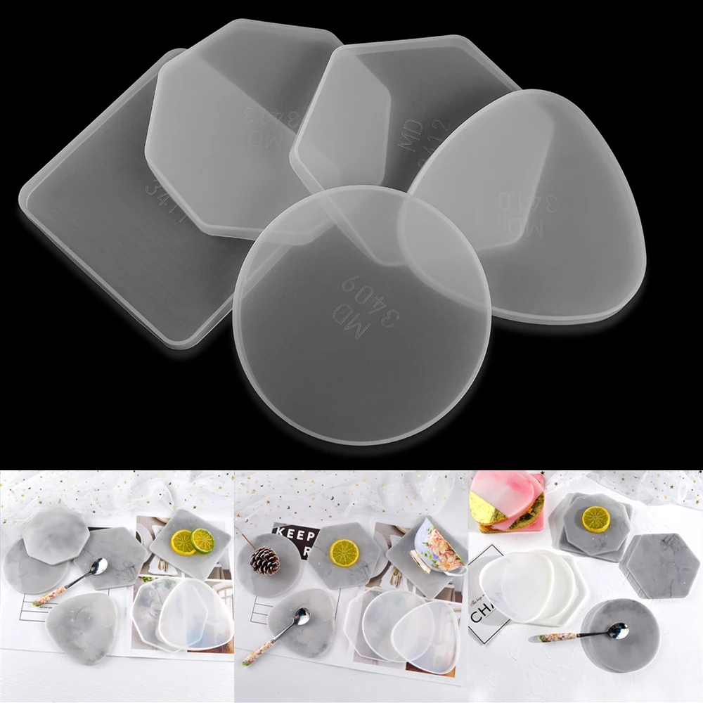 1 шт. форма геометрии Coaster Смола силиконовая круглый коврик литье формы DIY УФ