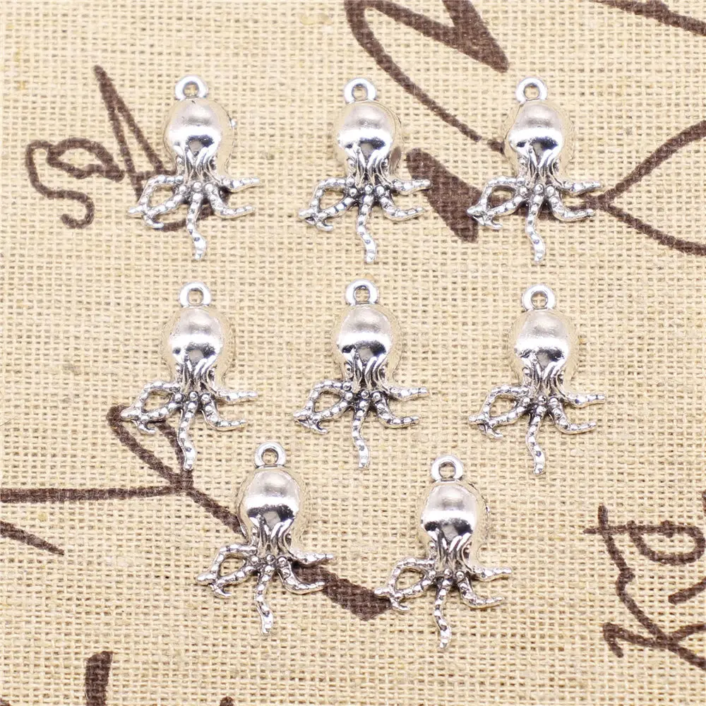 10 шт., подвески в виде осьминога, 15 х21 мм 10 шт., подвески в виде осьминога, 15 х21 мм