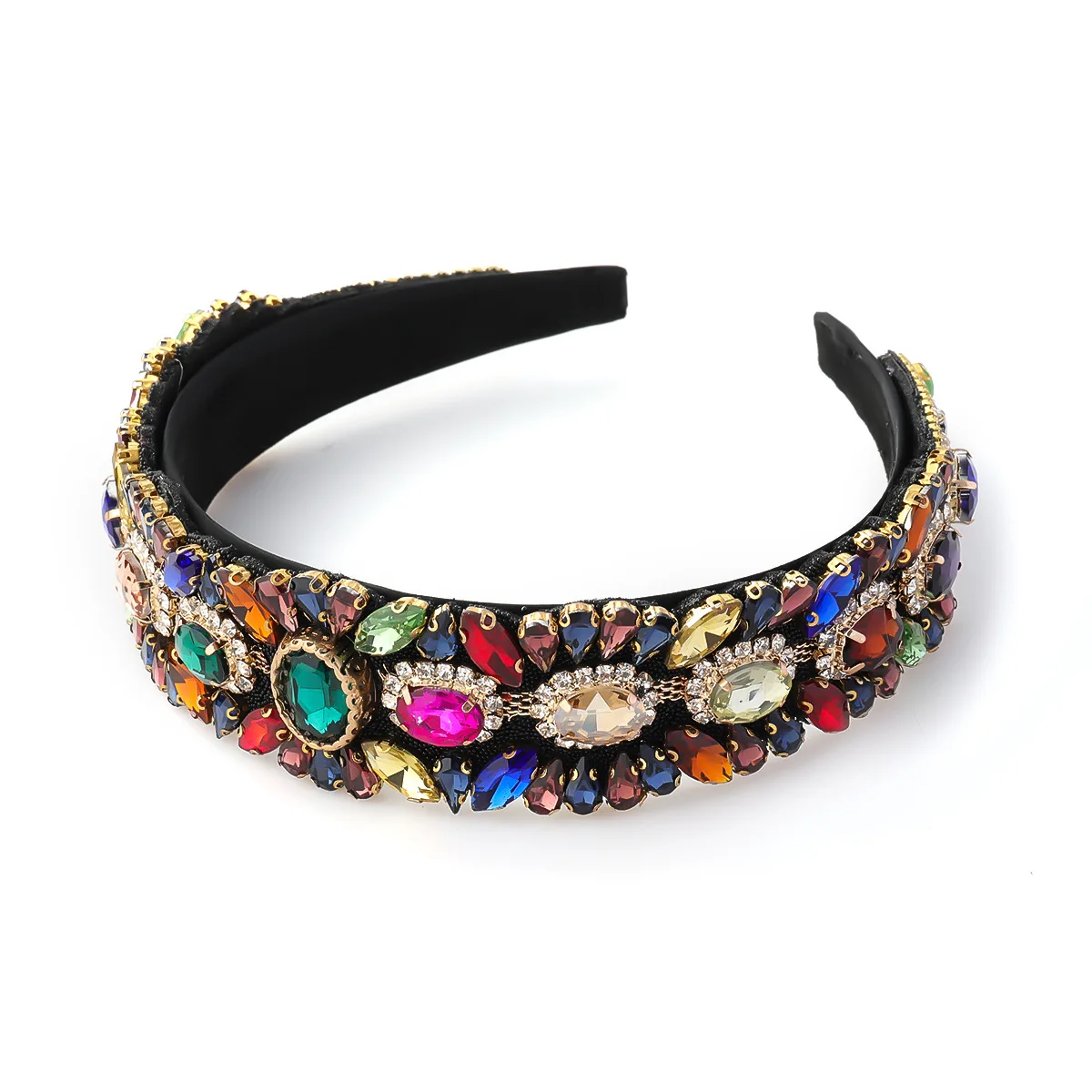 

2021 Summer New Flannel Rhinestone Broad-brimmed Headband Female Popular Shiny Hair Band Headband Banquet Accessories
