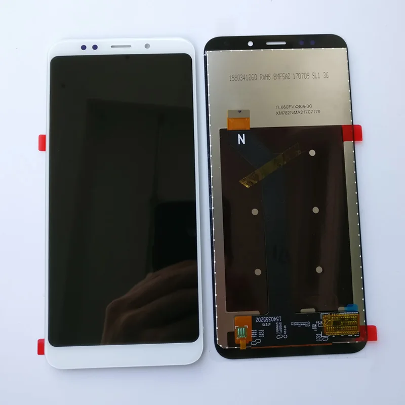 White no frame Черный/белый 6,0 дюймов для Xiaomi Redmi 5 Plus MEG7 ЖК-дисплей кодирующий преобразователь сенсорного экрана в сборе с рамкой для Redmi Note 5 Global - Цвет: White no frame