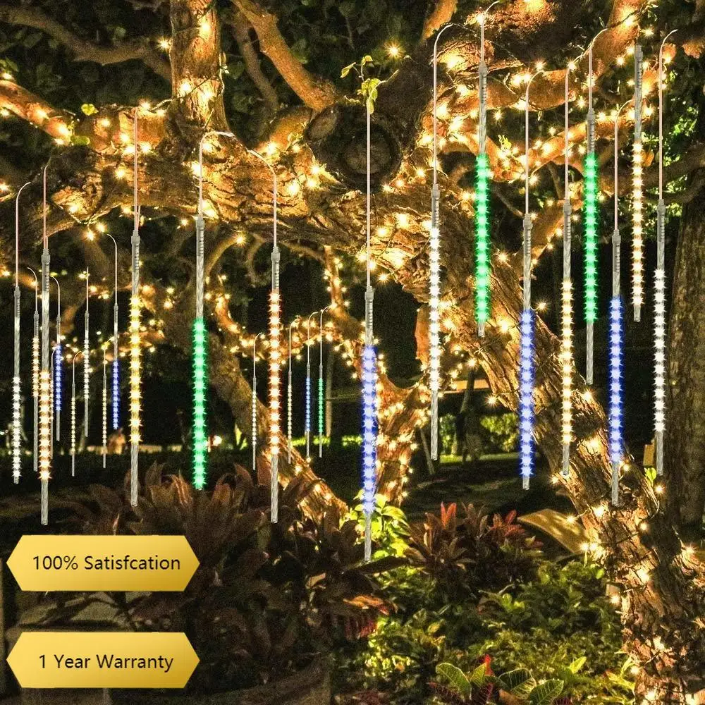 

10cm 8 Tubes Waterproof Meteor Shower Rain LED String Lights Outdoor Christmas Decoration for Home Tree House Decoration