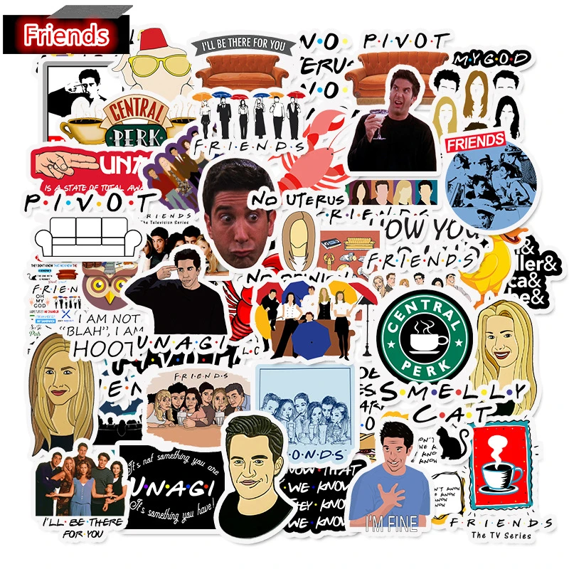50 шт. друзья Рейчел Ross наклейки для чемодан iPhone ноутбук гитара скейтборд