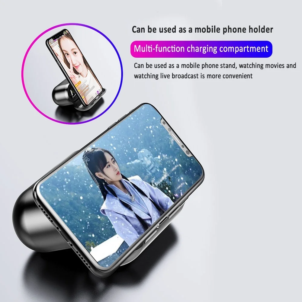 Мини TWS, беспроводные наушники, Bluetooth 5,0, стерео гарнитура, Спортивные Bluetooth наушники, наушники с зарядным устройством 2000 мАч