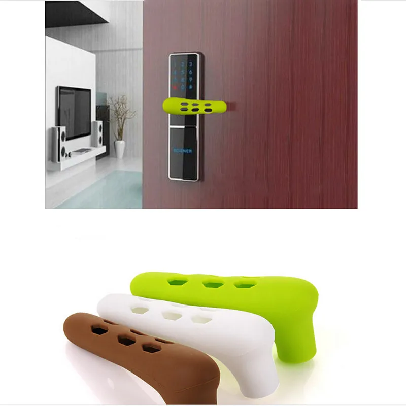 Perilla de manija de puerta de seguridad, cubierta de silicona, anticolisi&oacute;n, manija de seguridad, suministros para seguridad de beb&eacute;s, alta calidad, duradero-0