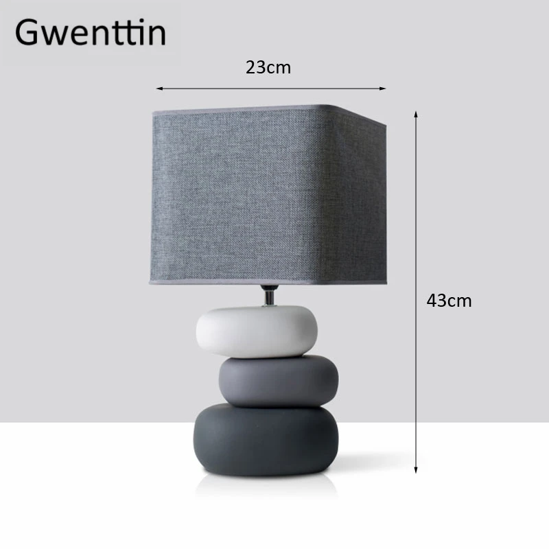 Современные настольные лампы с керамическим камнем для гостиной спальни