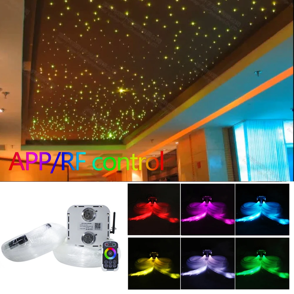 Новый волоконно оптический свет мерцающий RGB LED 32 Вт приложение для смартфона