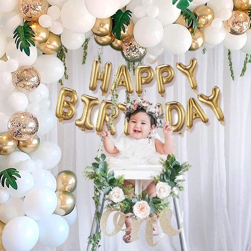 

135pcs Theme Leaf White Balloon Garland Arch Kit Balloons Wedding Birthday Decorations Mariage Baby Shower Party Supplies