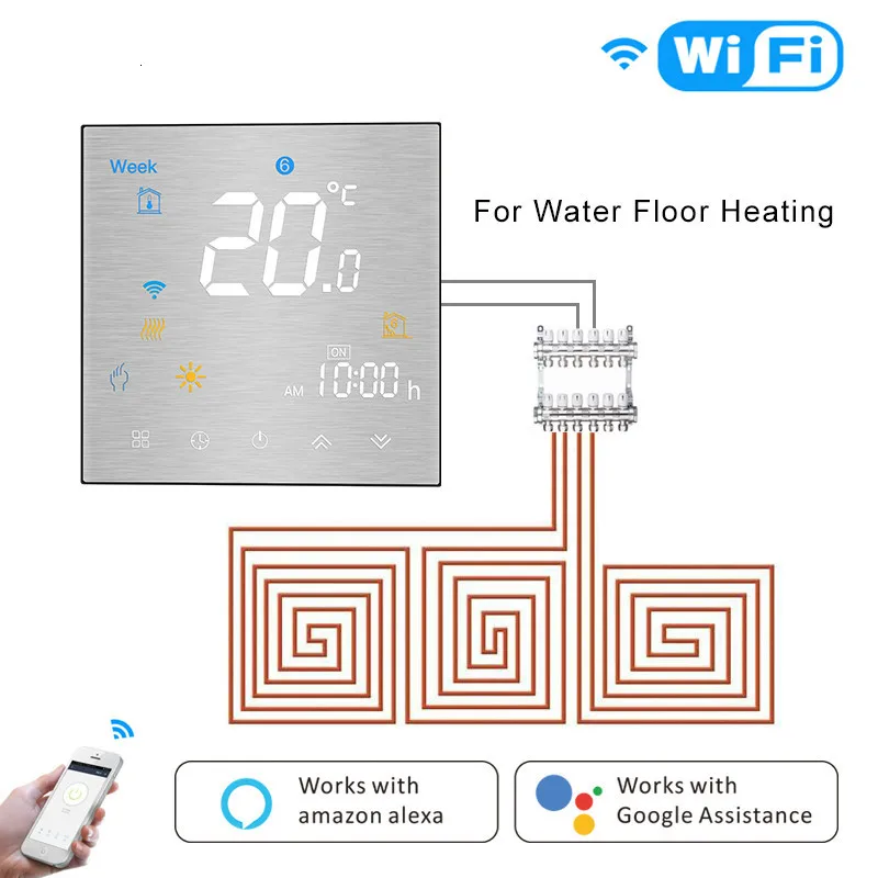 

WiFi Smart Thermostat Programmable Temperature Controller for Water Heating Life Tuya APP Works with Alexa Google Home.