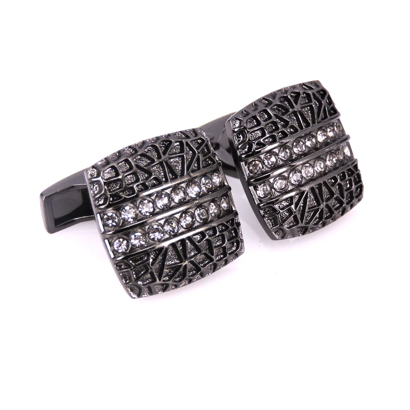 Классический ретро пистолет черный ручная полировка 28 белый кристалл запонки