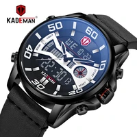 original men watch kademan new tech series luxury sport watch 3atm lcd display wristwatch casual leather clock relogio masculino