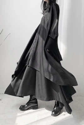 Женская рубашка в стиле темного Ямамото оригинальная нишевая дизайнерская