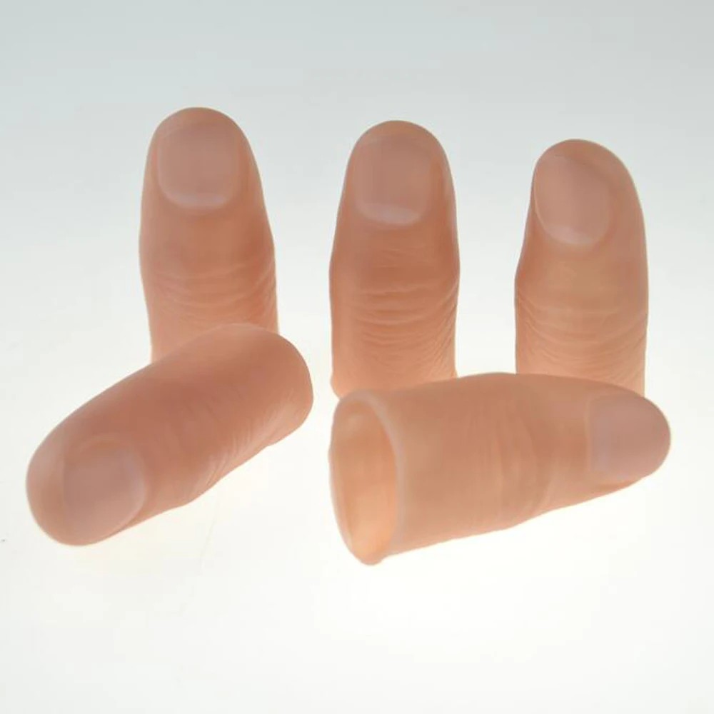 

5pcs Hard Thumb Tip Finger Fake Magic Tricks Close Up Magia Appear Vanish Finger Magie Illusion Gimmick Props Toys for kids