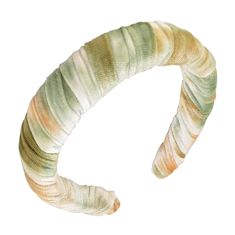 

New Dye Tie Weaving Padded Hairband Headband for Women Elegant Hair Band Hoop Sponge Head Bands Hair Accessories Bezel Headdress