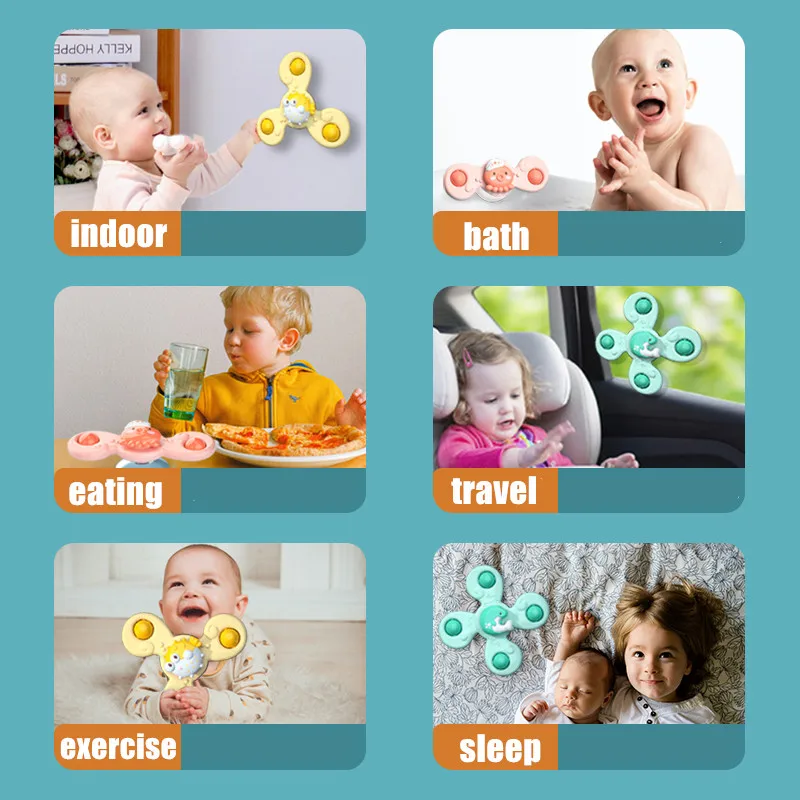 

Baby Teether Toys Montessori 0-24 Months Spin Sucker Fidget Bathtub Toys for Children Teether Rattles Toddler Gifts