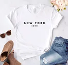 Женская хлопковая футболка с надписью New York Soho, забавная женская футболка, модная футболка в стиле Харадзюку