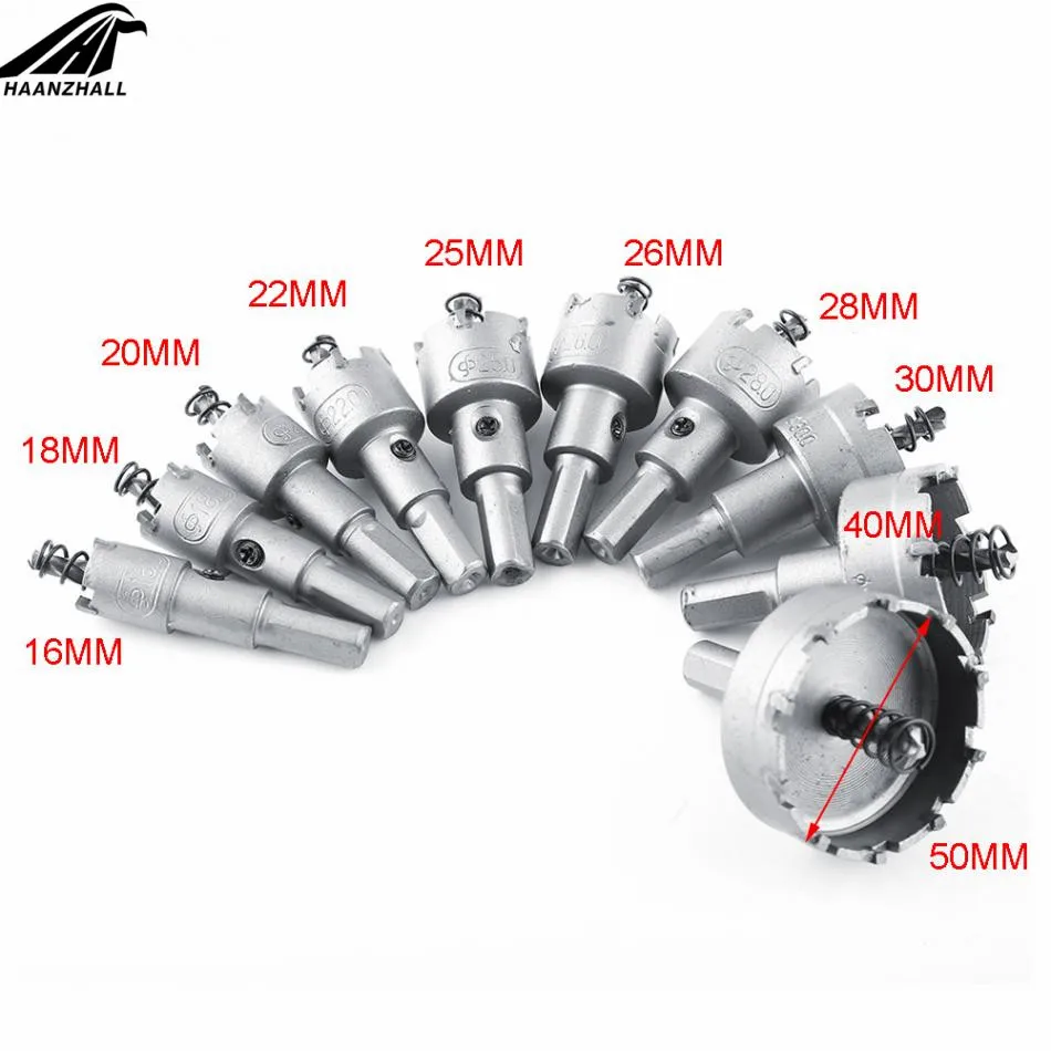 Набор корончатых Сверл из быстрорежущей стали с твердосплавным наконечником 10