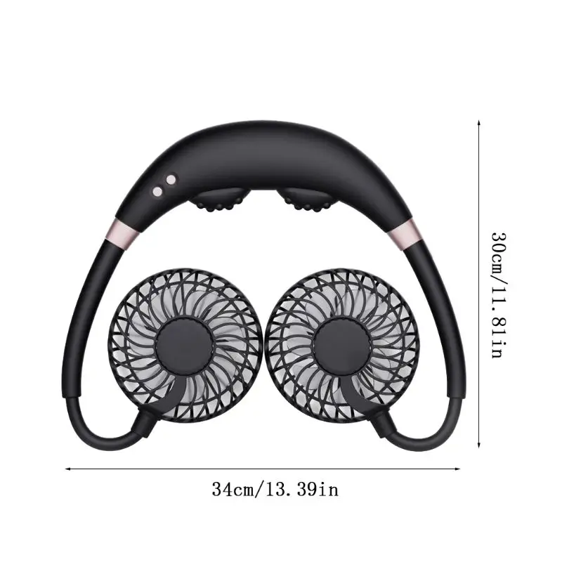 

Portable Hanging Neck Fan Foldable USB Charging Sports Mini Fan with Massage Function Silent Air Cooler