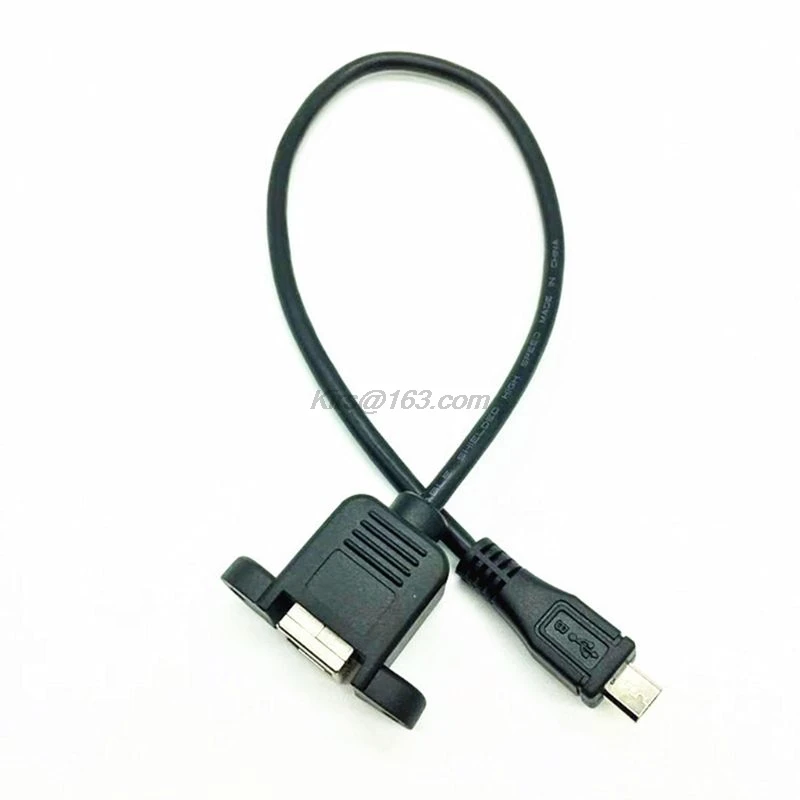 30/50 см Micro USB папа к USB2.0 B Тип Женский адаптер кабель панель крепление