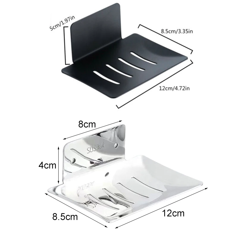 

No Drilling Soap Dish Holder Wall Mounted Soap Sponge Holder for Kitchen Soap Holder Bathroom Organizer Metal Soap Holder