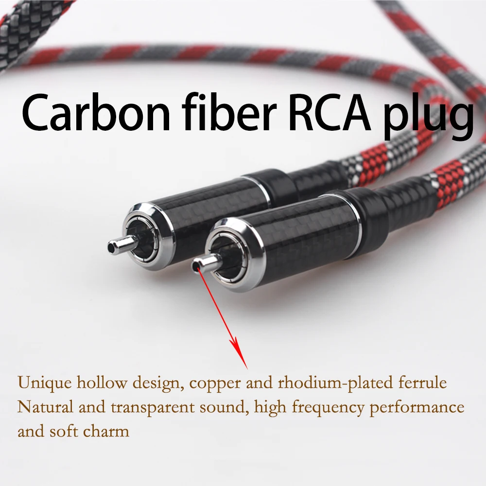 1 Pcs HiFi Audio Digital Coaxial Cable Carbon Fiber Rhodium Plating RCA Plug for Amplifier CD Player DAC | Электроника