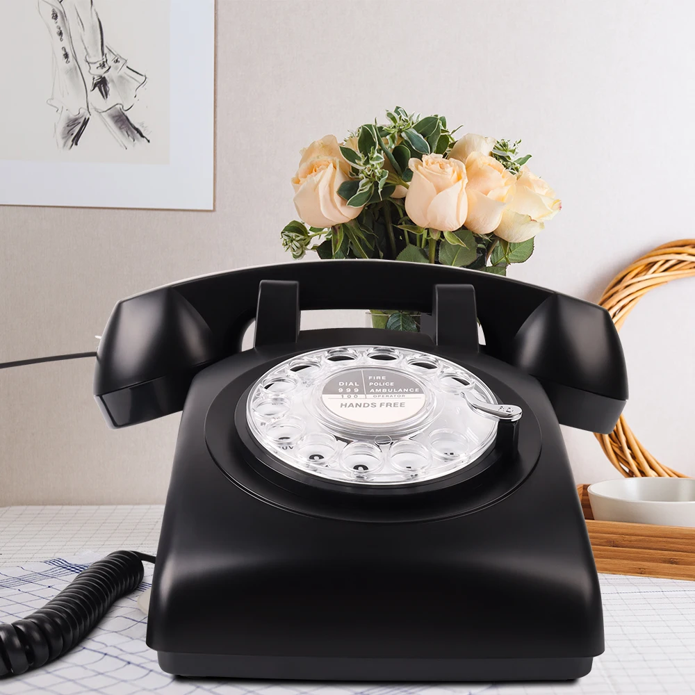 Corded Telephone Rotary Dial Home Telephone Orange Antique Old Fashion Home Phone Classic Vintage Telephones Best Home Gift